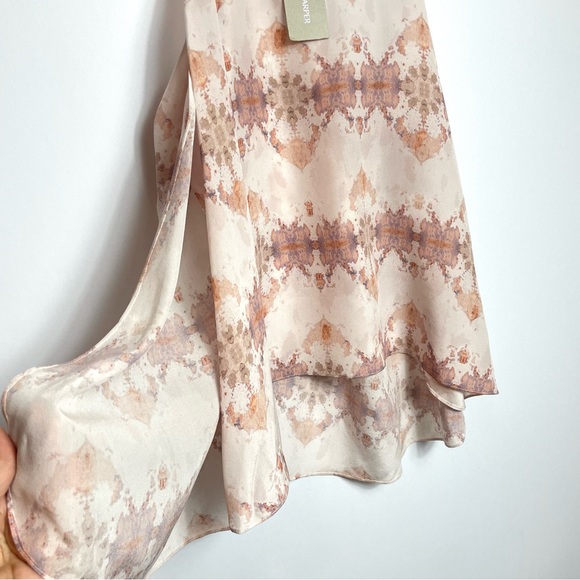 Morgan Carper Split Side 100% Silk Racerback Medium Neutral Tones Anthropologie - Picture 5 of 5